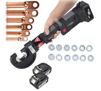 Digital Display Hydraulic Crimping Tool with 12 Dies for Copper and Aluminum Terminals, Professional Wire Cable Lug Crimper