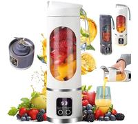Digital Display Juicer,3 Speed12-Blade Fresh Juice Bottle,Usb Rechargeable Ice Juicer Mixer With Digital Display for Shakes,Smoothies,Fresh juice,Easy to Portable&clean,Leakproof lid,for Home/Travel