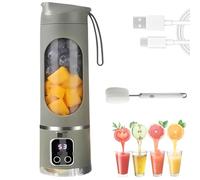 Digital Display Juicer, 450ml Portable Multimode Personal Juicer Cup with Smart LED Display, Rechargeable USB Cordless for Smoothies, Shakes, Fruit & Travel, Easy to Clean (Green)