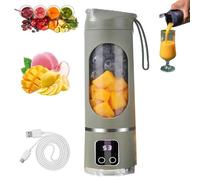 Digital Display Juicer, Digital Smart LED Display Juicer, leak Proof Design Easy To Portable and Clean for Home & Travel (Green)