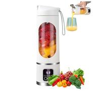 Digital Display Juicer, Multimode Juicer Blender, Diet-Friendly Portable Multimode Blender, USB Rechargeable Juice Shakes and Smoothies Blenders Small Blenders Mixing for Home Travel (White 7.4V)
