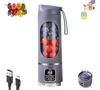 Digital Display Juicer, Multimode Personal Portable Juicer, Smart LED Display, Long Rechargeable Life, Makes Smoothies and Milkshakes Perfect for Families and Picnics (Purple)