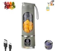 Digital Display Juicer, Multimode Personal Portable Juicer, Smart LED Display, Long Rechargeable Life, Makes Smoothies and Milkshakes Perfect for Families and Picnics (Green)