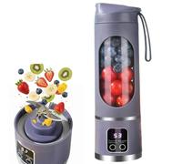 Digital Display Juicer - Smart LED Display, Diet-Friendly Portable Multimode Blender Personal Electric Juice Cup USB 450ML Portable juicer Shakes and Smoothies Blender Small Blenders Mixing (Purple)