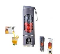 Digital Display Juicer-Smart Led Display, Multimode Personal Portable Juicer, Leak Proof Design for Shakes and Smoothies, Perfect for Fresh Juices at Home or on The Go(Gray)