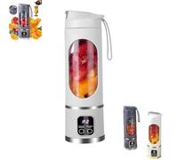 Digital Display Juicer-Smart Led Display, Multimode Personal Portable Juicer, Leak Proof Design for Shakes and Smoothies, Perfect for Fresh Juices at Home or on The Go(White)