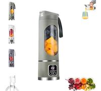 Digital Display Juicer-Smart Led Display, Usb Rechargeable 3 Speed 10/12 Blade Multi-Mode Juice Bottle, for Home/Travel/Office, Easy to Portable and Clean(Green,12 Blades)