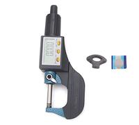 Digital Display Micrometer Chrome Plated Alloy High Accuracy Low Error 0.001mm Resolution for Precise Measurement of Length Diameter Thickness (0-25mm)