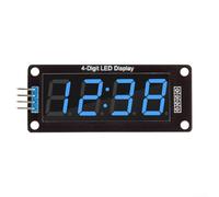 Digital display module with 0.56 inch 4-digit LED tube and For TM1637 controller for Arduino with simple protocol and reliable output (Blue)