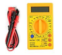 Digital Display Multimeter, DT-832 Handheld Pocket Digital Multimeter AC/DC Voltage Current Resistance Tester with Buzzer, Test Leads, Pocket Portable Meter Equipment (Yellow)