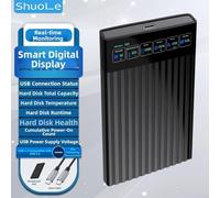Digital Display USB 3.2 Enclosure for 2.5 Inch Drives with Real-Time Temperature Health and Usage Stats (A-C)
