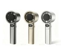 Digital Display USB Fan with 120 Speeds: Gold Grey and White/Three