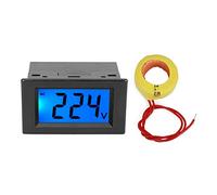 Digital Display Voltmeter, Dual AC Voltage and Current Meter with LCD Screen, Compact Multifunctional Measuring Device for Power Distribution Box, Home and Teaching Use (Single display black case)