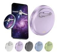Digital Displayed Pixel Badge Pin, 1.85" HD Touch Screen Electronic Digital Badge, Display Badges Magnetic Cute Pin with Videos/Photos Display via Bluetooth, for Backpacks (Purple)