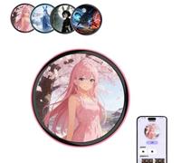Digital Displayed Pixel Badge Pin,2.36'' HD Display Badge Cute Pin with Videos/Photos Display via Bluetooth,Smart E-Badge for Backpacks Cool Button Displays Photo Name Tag,Cosplay Concert Gifts