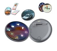 Digital displayed Pixel Badge Pin, HD display Badge Magnetic Cute Pin, Badges Button with Videos/Photos Display, for Backpackbags, Hoodies, Hats, Coats, Jackets, Kawaii Accessories (Black)