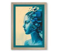 Digital Dissolution Modern Framed Wall Art Print A1 (84.1×59.4cm) Oak, Wall Decor for Living Room, Bedroom, Office & Home, Ready to Hang, Art Gift