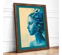 Digital Dissolution Modern Framed Wall Art Print A1 (84.1×59.4cm) Walnut,