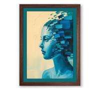 Digital Dissolution Modern Framed Wall Art Print A1 (84.1×59.4cm) Walnut, Wall Decor for Living Room, Bedroom, Office & Home, Ready to Hang, Art Gift