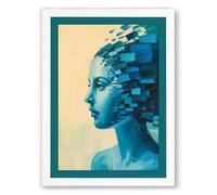 Digital Dissolution Modern Framed Wall Art Print A1 (84.1×59.4cm) White, Wall Decor for Living Room, Bedroom, Office & Home, Ready to Hang, Art Gift