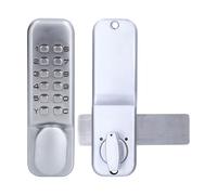 Digital Door Lock, Deadbolt Mechanical Combination Lock, Chrome Latch Keyless Entry Door Lock, Anti Theft Codes Lock for Bidirectional Gate Glass Door