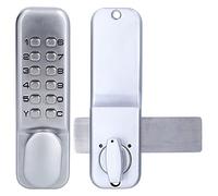 Digital Door Lock, Mechanical Combination Lock,Deadbolt Mechanical Lock Keyless Entry,Anti Theft Codes for Bidirectional Gate Glass Door,Security Front Door Lock with Hold Latch (Silver)