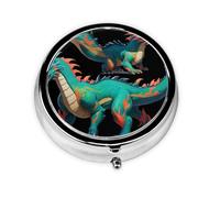 Digital Dragon Mini Round Pill Box, can be Put into Wallet, Pocket, Light and Convenient, 3 Compartment Pill Box, Portable Pill Box,