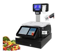 Digital Dual Printing Price Scale, Electronic Label Printer for Food, Meat, Deli, Fruit Markets - Commercial Double-Sided Display with Easy Functionality