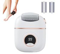 Digital Electric Foot Callus Remover, Sander and Filer - Rechargeable Foot Grinder for Toes, Heels and Soles (White)