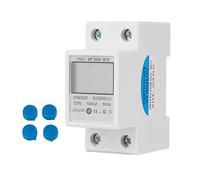 Digital Electricity Meter, Class 1 DIN Rail Energy Meter 5 80A LCD Power Monitoring for electrical panels workshops 1 Phase 2 Wire 2P 35mm rail 1 Pack