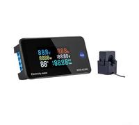 Digital Electricity Meter, KWS-AC300 AC 50-300V Voltmeter Amperemeter LED Power Meter with Reset & Timer & Power-Off Memory Function(AC300-100A Opened)