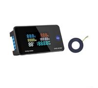Digital Electricity Meter, KWS-AC300 AC 50-300V Voltmeter Amperemeter LED Power Meter with Reset & Timer & Power-Off Memory Function(AC300-100A Closure)