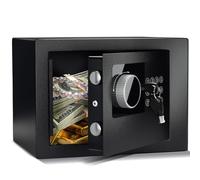 Digital Electronic Cash Money Safe Box,6.6L Safety Wall Box Alloy Steel Safe with Intelligent Alarm System, High-Security Compact Household Cabinet Safes for Home/Business