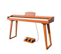 Digital Electronic Piano With Hammer Keyboard 88 Keys Wooden Piano 3 Pedals Professional (Color : Yellow)