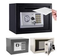 Digital Electronic Safe Box for Home Office, Security Cabinet Safe Box, Safety Cash Jewelry Money Storage Boxes, Steel Locking Bolts, Emergency Override Key, Grey, 8.5L