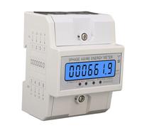 Digital Energy Meter 3 Phase 4 Wire KWh Electricity Wattmeter DIN Rail Backlight LCD Display 3x127/220VAC 10-100A