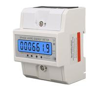 Digital Energy Meter 3 Phase 4 Wire KWh Electricity Wattmeter High Accuracy LCD Display DIN Rail Mount 3x127 220VAC 10 100A for Industrial Commercial Use