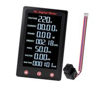 Digital Energy Monitor with Overload Alarm and Data Storage for Power Frequency Measurement High Precisions Digital Display Meter with Large LCD Screen and White Backlit for Voltages Current Power