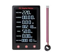 Digital Energy Monitor with Overload Alarm and Data Storage for Power Frequency Measurement High Precisions Digital Display Meter with Large LCD Screen and White Backlit for Voltages Current Power