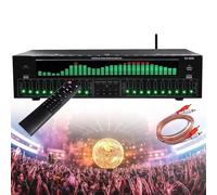 Digital Equalizer, 31-Band Dual Channel Synchronized Control Audio Equalizer, 5.4 Optical Coaxial Digital Audio Decoding, 12 Rhythm Patterns, Noise Reduction for Recording Studio,Green