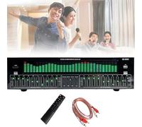 Digital Equalizer 31-Band EQ with Remote Control, 12 Rhythm Modes, Dual 10-Band Tuning, 20Hz-40kHz Frequency Response for Car, Party, Home