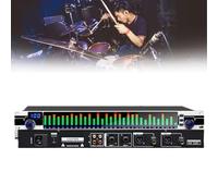 Digital Equalizer, 31-Band Graphic Equalizer with Digital Audio, 31 Bands of Spectrum, 10 Preset Effects, High, Mid and Bass Adjustments, Metal Casing
