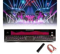 Digital Equalizer 31-Band Stereo Graphic Equalizer with LED Spectrum Analyzer, Remote Control & Audio Cable for Recording Studio