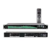 Digital Equalizer with LED Music Spectrum, 31 Bands, 21 Preset Effects, Adjustable Frequencies, 3 Signal Inputs, Automatic Noise Reduction for Recording Studios