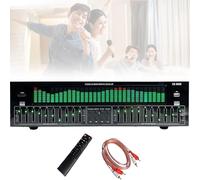 Digital Equalizer with Remote Control, 31-Band EQ, Music Spectrum Indicator, 10 Preset Effects for Car, Party, Bedroom, Home Audio Enhancement