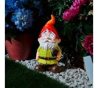 Digital Eyes Gnome Solar Light - Green - Featuring Animated Digital Eyes And 104 Bright White LEDs For A Magical Touch - Perfect For Adding A Fun, Eye-Catching Glow To Any Outdoor Space.