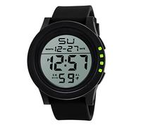 Digital Fashion Waterproof Quartz LED Men's Sport Watch Men's Watch Solar Powe (Green, One Size)