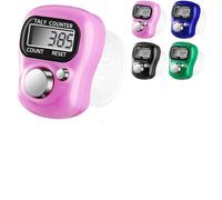 Digital Finger Ring Tally Counter, LCD Electronic Digital Display, Colorful Tasbeeh Counter, Convenient Handheld Counter for Goods Counting, Tracking, Recording, Golf, Lap & Knitting (1Pcs)