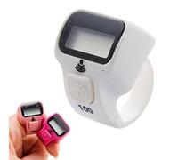 Digital Finger Ring Tasbeeh Tasbih Tally Counter Timer Religious Knitting Row Electronic Digital Tasbeeh Tasbih Tally Counter Timer Beads for Islam Muslim Prayer Golf Player (White)