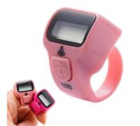 Digital Finger Ring Tasbeeh Tasbih Tally Counter Timer Religious Knitting Row Electronic Digital Tasbeeh Tasbih Tally Counter Timer Beads for Islam Muslim Prayer Golf Player (Pink)